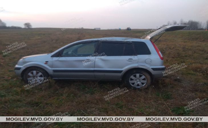 «Отвлеклась»: под Мстиславлем автоледи на Ford вылетела в поле – пострадали пассажиры