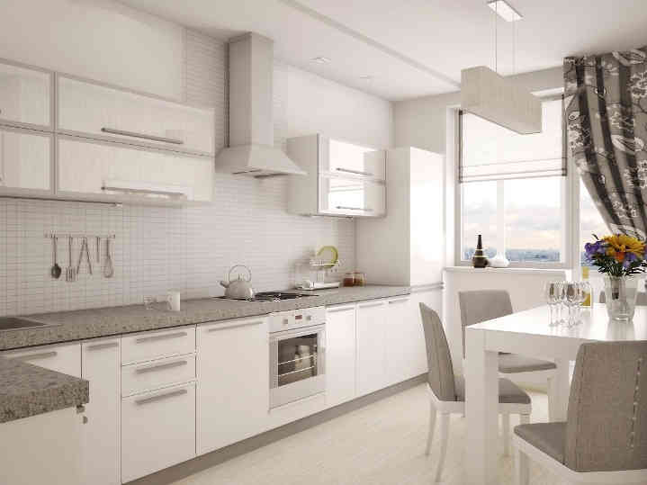 Дизайн белой кухни