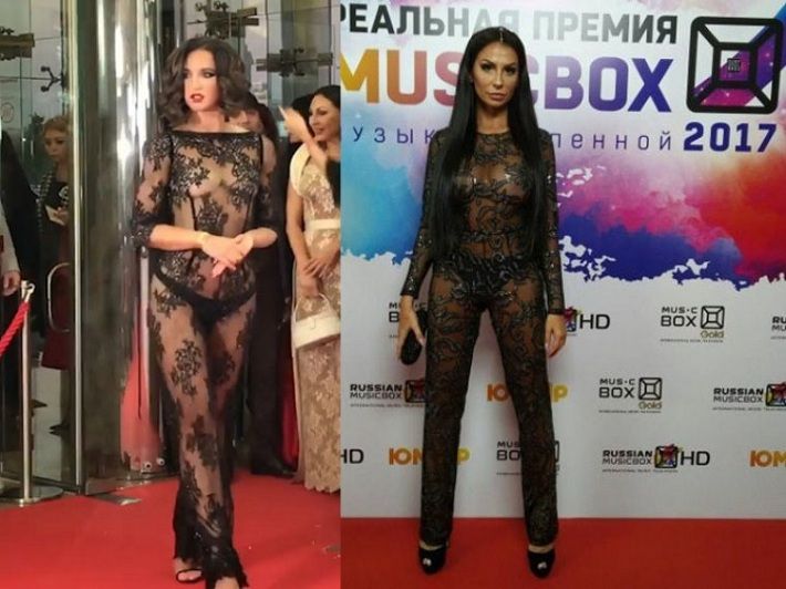 На Musicbox Ольга Бузова шокировала присутствующих прозрачным платьем