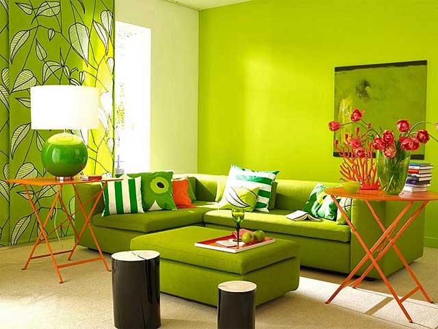 Зеленый цвет в дизайне интерьера