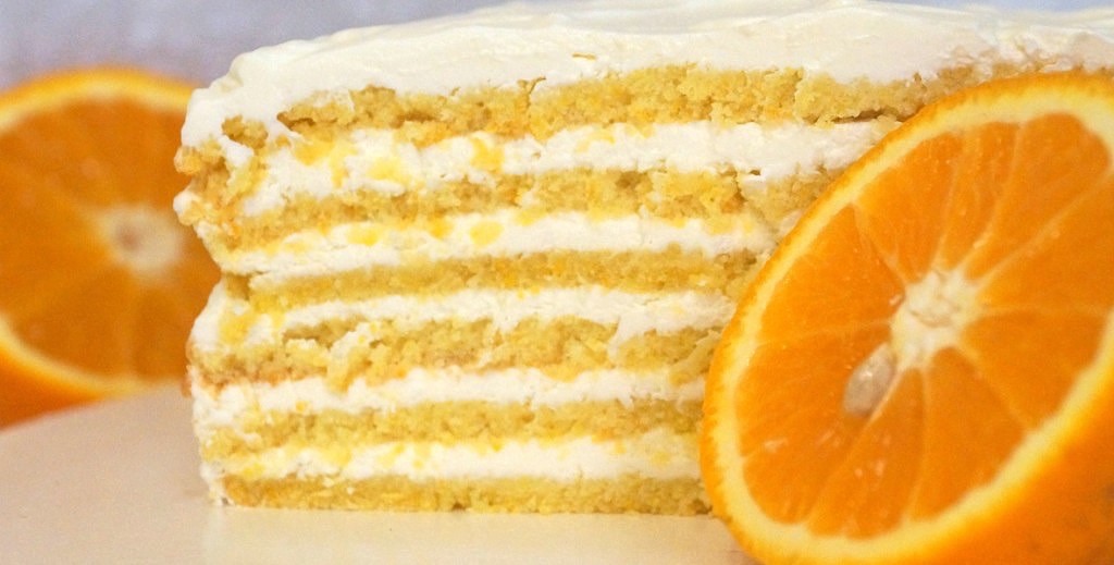 Творожно-апельсиновый торт
