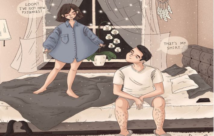 Художница-самоучка создала комикс о буднях пары влюбленных