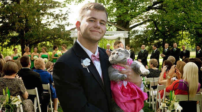Парню было не с кем пойти на выпускной, поэтому он взял с собой кошку (ФОТО)