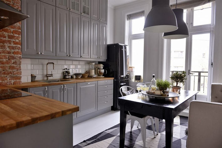 Серый цвет в дизайне интерьера кухни (ФОТО)
