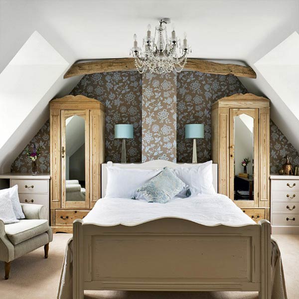 Дизайн спальни на мансардном этаже (ФОТО)