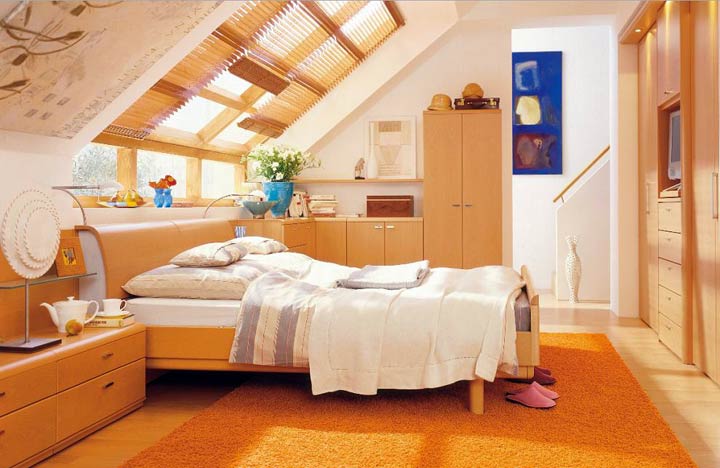 Дизайн спальни на мансардном этаже (ФОТО)