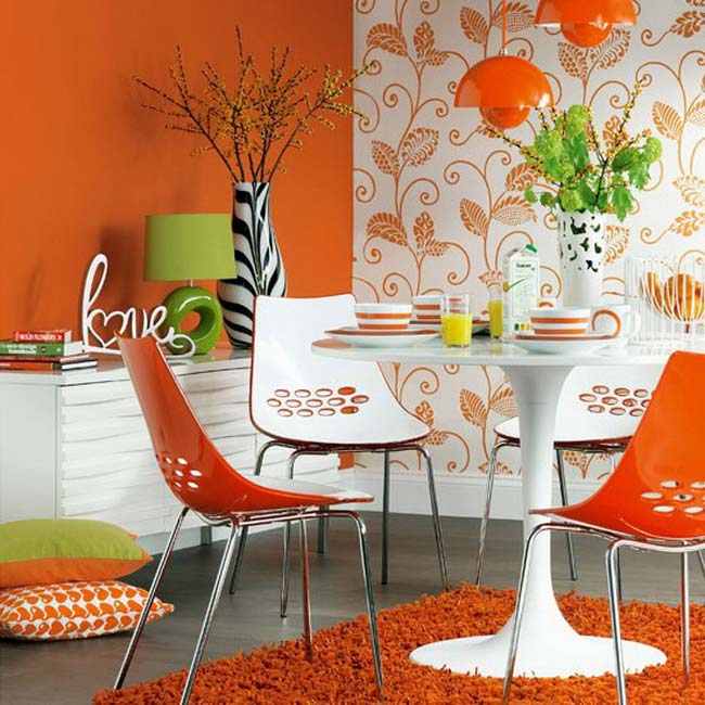 Оранжевый цвет в дизайне интерьера (ФОТО)