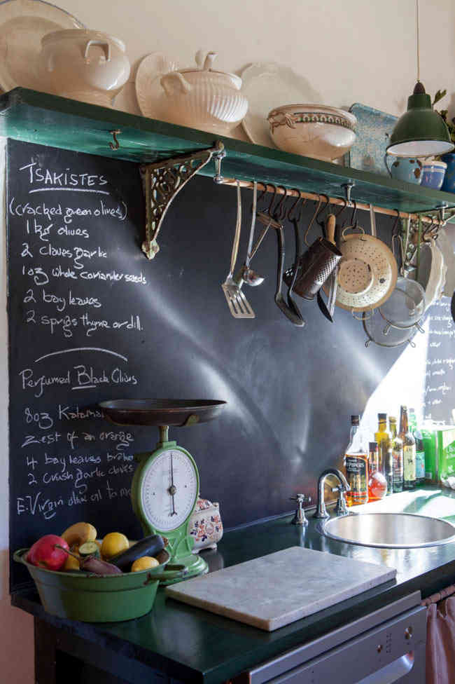 Грифельная доска в интерьере кухни (ФОТО)