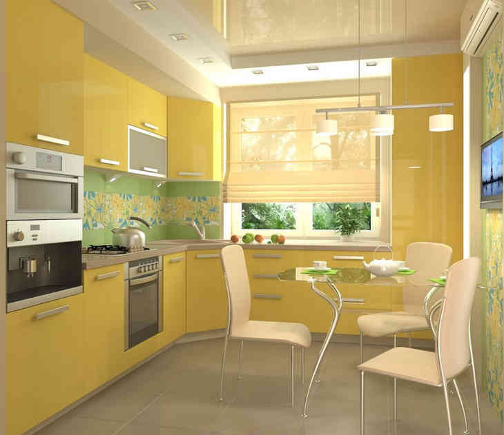 Дизайн желтых кухонь