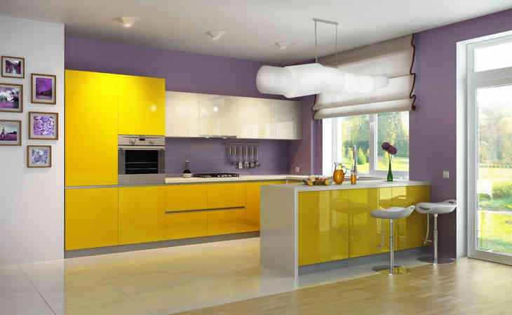 Дизайн желтых кухонь