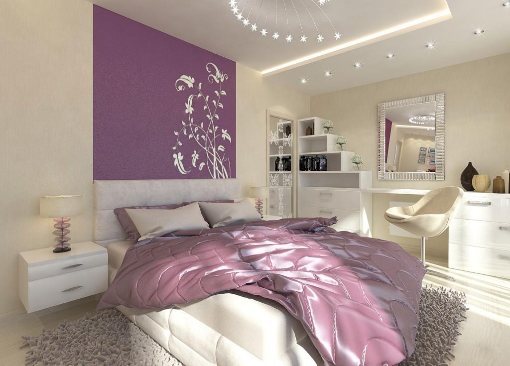 Дизайн сиреневых и фиолетовых кроватей