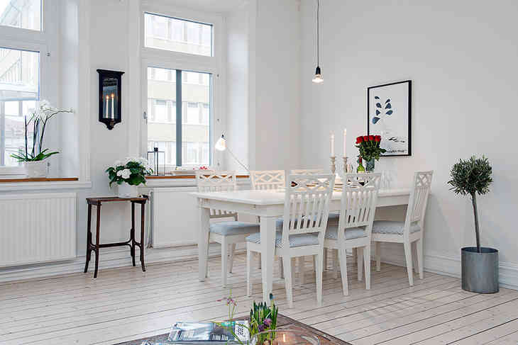 Дизайн интерьера столовой комнаты в скандинавском стиле