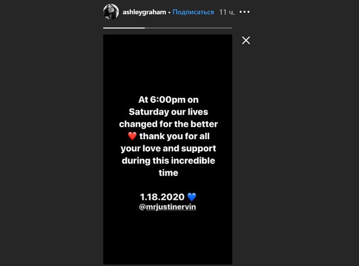 Модель plus-size Эшли Грэм впервые стала мамой