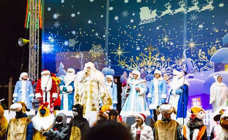 Мышь, Бык и деревня Деда Мороза. Как в Гомеле новогоднюю ёлку зажигали