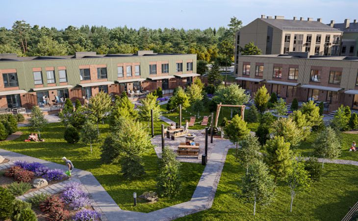 В «Зеленой гавани» представили новый для страны формат домов с двухэтажными квартирами