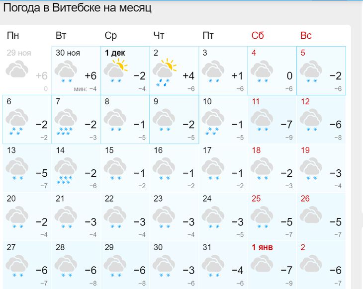 Чего ждать белорусам в декабре: прогноз погоды на месяц