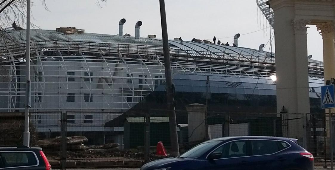 С крыши стадиона «Динамо» убрали вентиляционные трубы