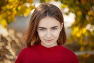 девушка, осень, природа 