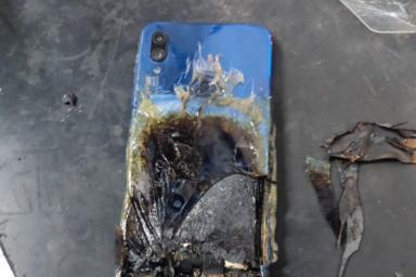 сгоревший смартфон Xiaomi, неисправность 
