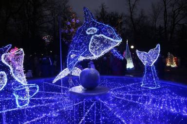 В Гродно зажгли главную новогоднюю елку и праздничную иллюминацию