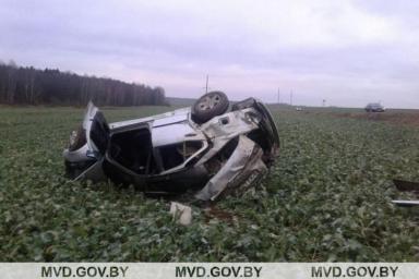 Под Осиповичами молодой водитель опрокинул в кювет BMW: погибла пассажирка