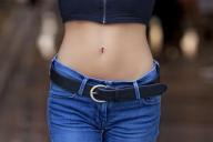 девушка, талия, пупок