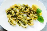 кальмары, еда, морепродукты 