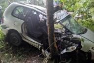 Renault под Воложином влетел в дерево: спасали женщину