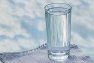 a glass of water
