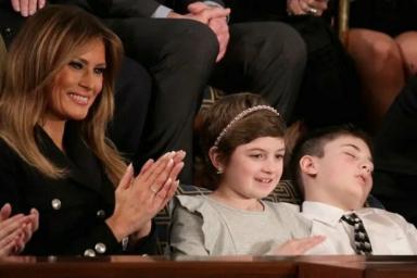 Заснувший во время речи Трампа его 11-летний однофамилец проснулся знаменитым