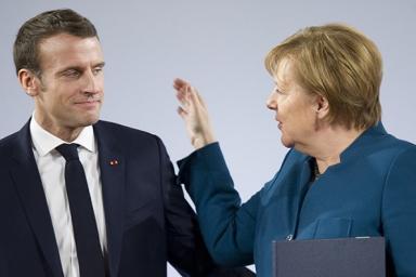 Макрон отказался от совместного выступления с Меркель 