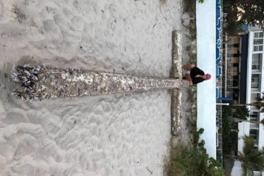 На пляж во Флориде выбросило шестиметровый крест