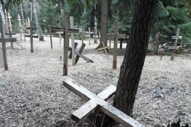 В Куропатах неизвестные повалили 14 крестов