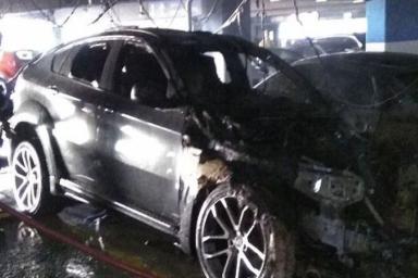 На паркинге ТЦ в Минске горело авто