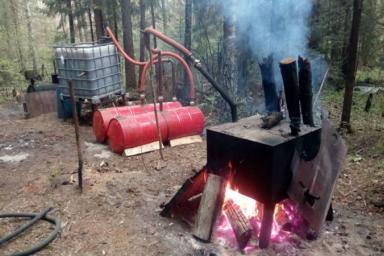 Мини-завод по производству самогона обнаружили в лесу в Гродненском районе