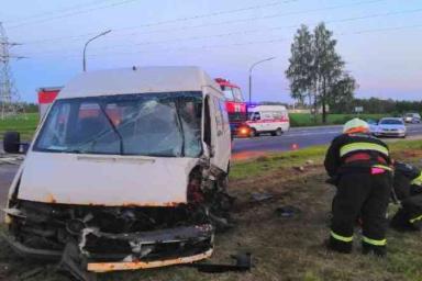 В Смолевичском районе микроавтобус врезался в фонарь: водителя деблокировали спасатели
