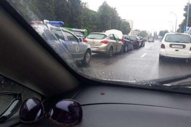 В Могилеве столкнулись четыре автомобиля