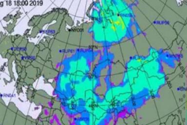 В интернете появилась карта распространения радиоактивного облака после взрыва под Архангельском