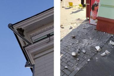 А если бы на голову? На проспекте Ленина в Гомеле из-под крыши дома рухнул кусок штукатурки – прямо на тротуар