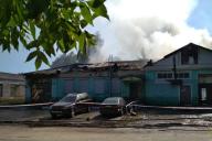 В Чаусах на СТО сгорела машина