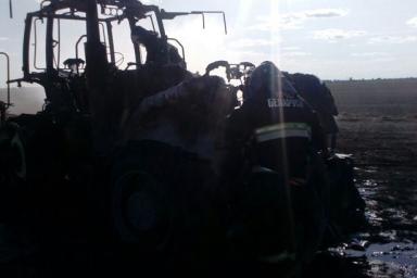 В Гомельском районе сгорел трактор
