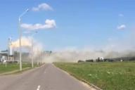 Могилевчан взволновало странное белое облако, появившееся над одним из резервуаров предприятия «Мебелаин»