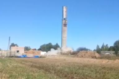 МЧС показало, как взрывали водонапорную башню в Орше