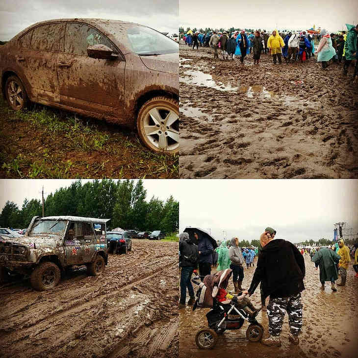 В России музыкальный фестиваль «Нашествие» утонул в грязи‍